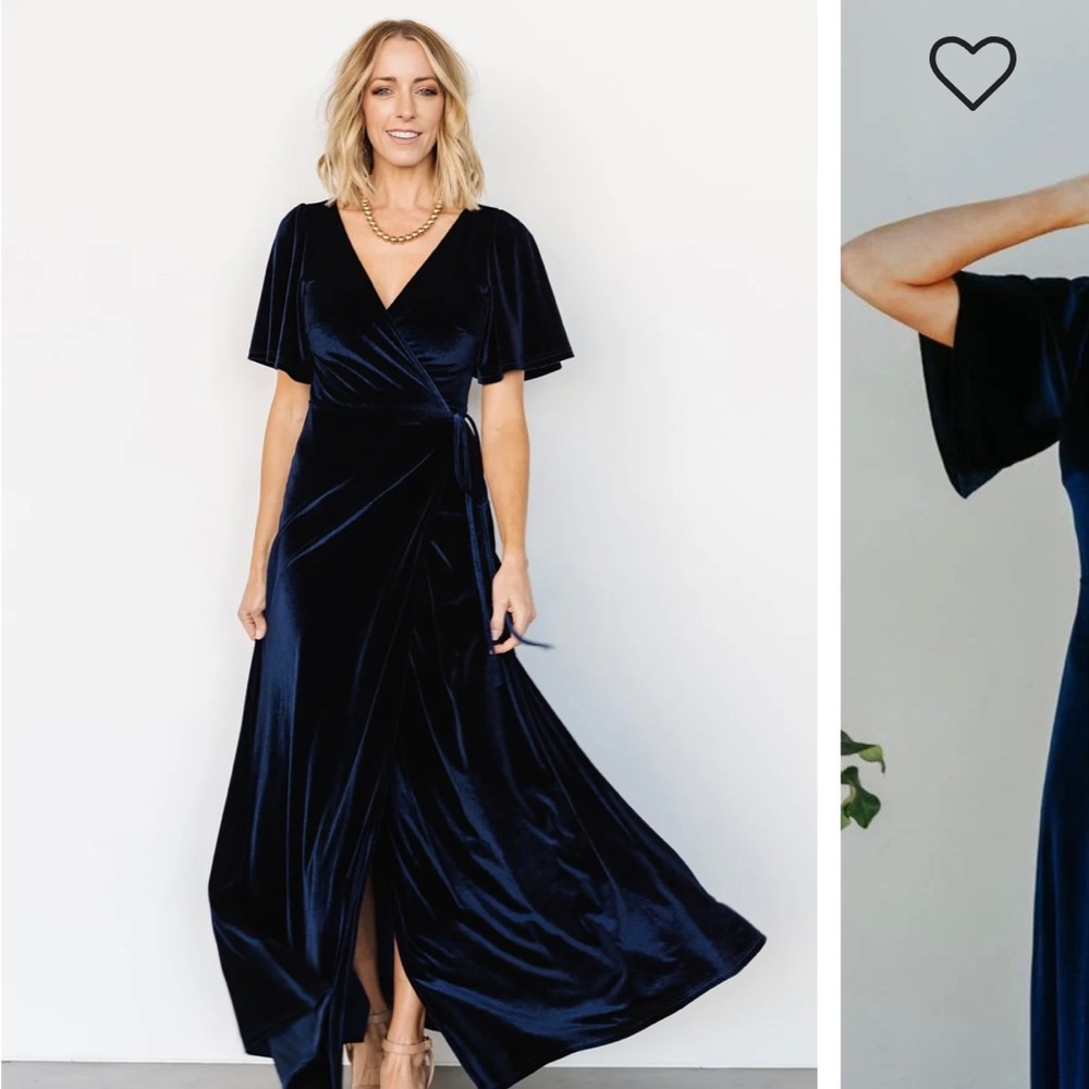 Velvet Wrap Maxi Dress